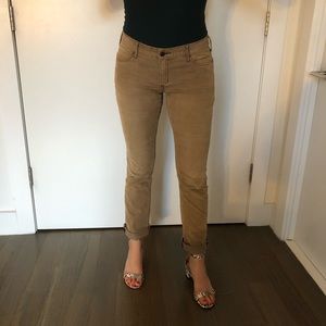 Tan Corduroy Crop Pants